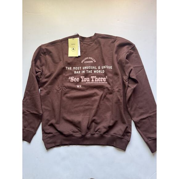HALFDAYS X MILLION DOLLAR COWBOY BAR Sweatshirt Spiked Cocoa Small - Picture 3 of 8